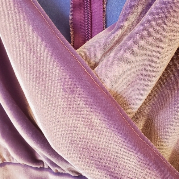 NWT Kendall + Kylie Faux Wrap, Cascading Ruffle Mini Dress in Lavender V… - Picture 10 of 10